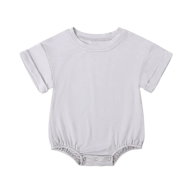 Wholesale Baby Clothes Summer Short Sleeve Baby Onesie Romper Organic Cotton Bodysuit For Baby Bamboo Pajamas