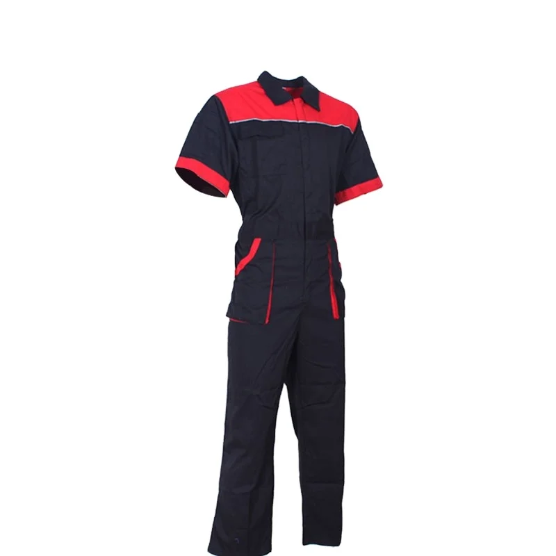 Safety Workers Anti Static Cotton Aramid Short Sleeve Coverall With Knee Pad Coverall