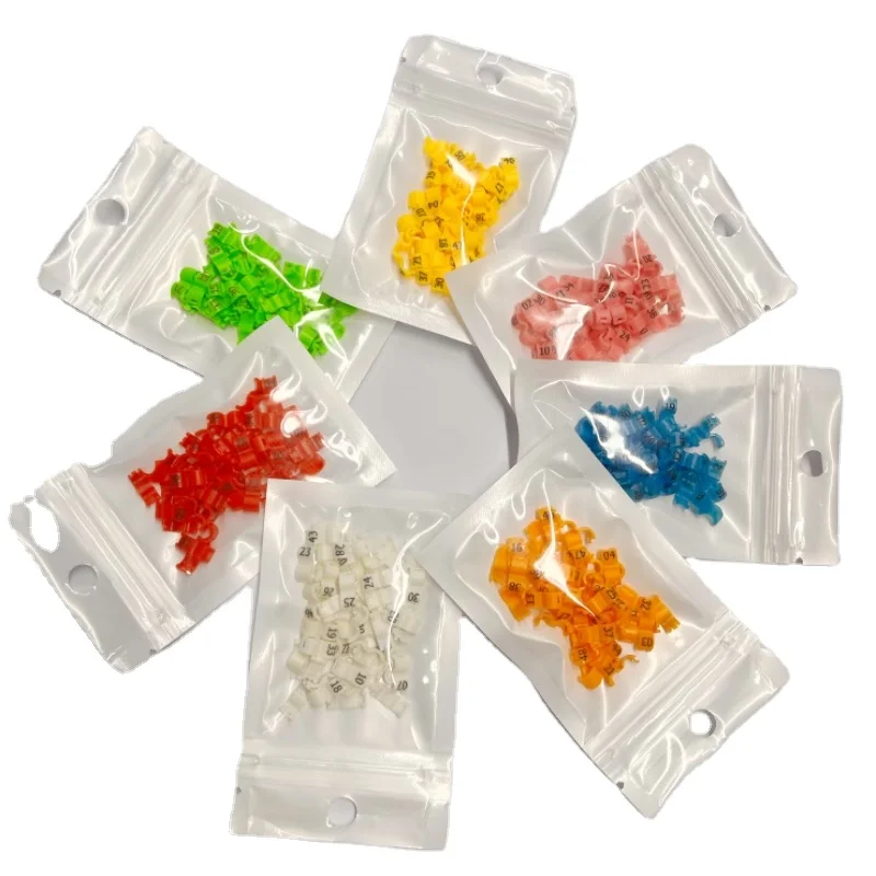 50 pcs /bag Small birds rings ,plastic finch canary rings 3mm inner size for various colors birds clips birds foot accessories