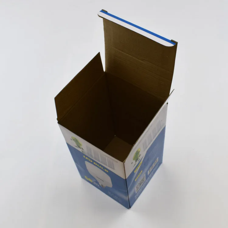Customized Recyclable Corrugated Tuck Top Snap Locked Bottom Packaging Consumer Electronics Led Light Bulb Paper Box