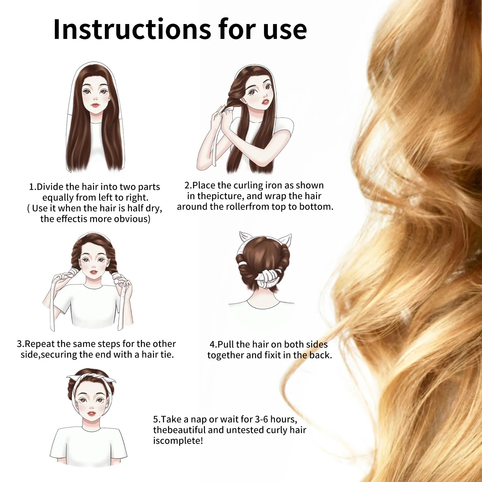 9pcs Hair Curlers No Heat Hair Roller with Scrunchies and Clips  Curling Set Heatless Curling Rod Headband Magic Curling Kit