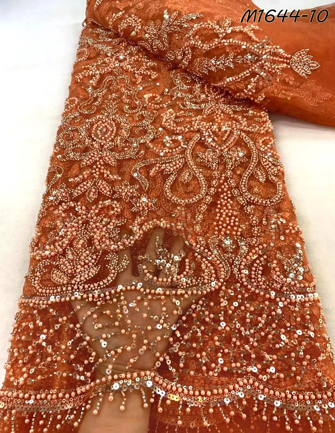 2024 Latest George beaded lace with sequins and beads bridal lace fabric african lace blouse women dress for party and wedding