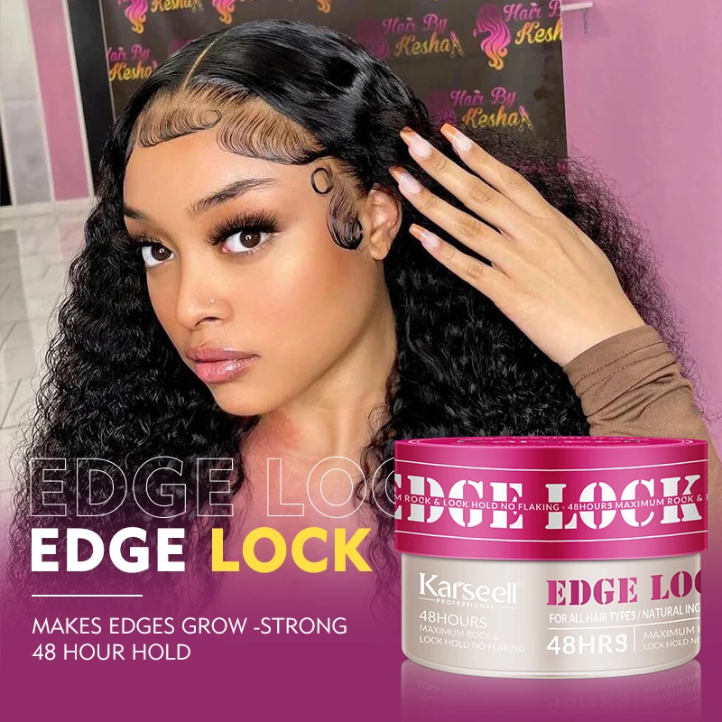 Free Sample Private Label Edge Control Logo Vegan Organic Curelty Free 48 Hour Edge Control Extreme Hold Hair Styling Wax