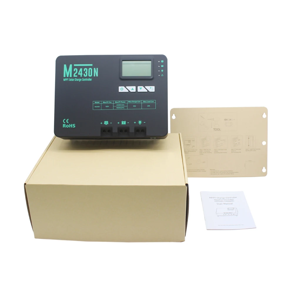 M2430N solar panel charge controller mppt solar energy controller 20a 30a 40a 50a 60a 70a 80a 100a 120a