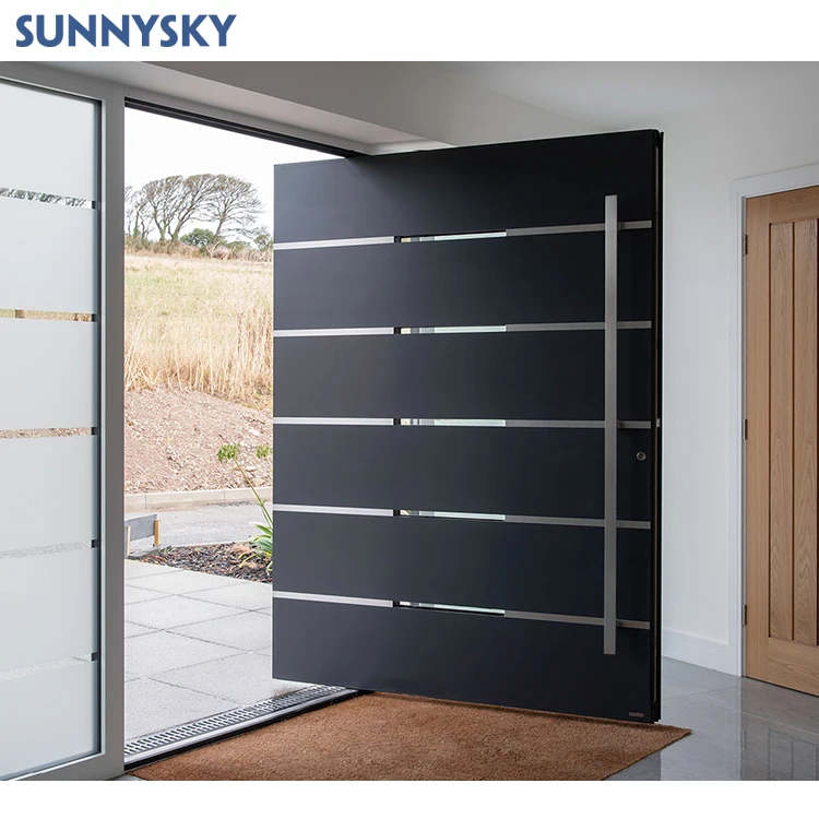 Sunnysky Modern house entrance security front door aluminum glass pivot door