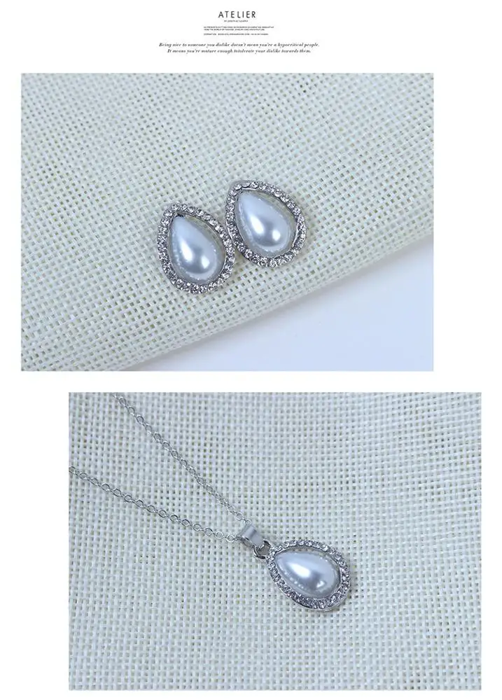 New Fashion Dubai Faux Pearl Necklace Earring bridal  wedding jewelry sets