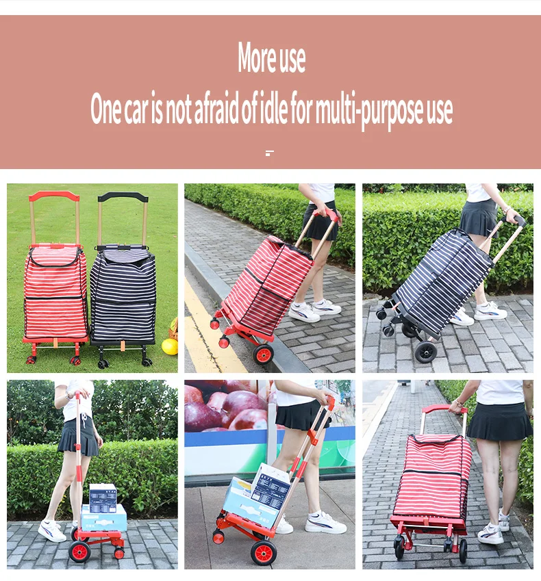 Wholesale  Plastic Luggage Bag Cart Shopping With Wheels Shopping Cart Trolley Bags