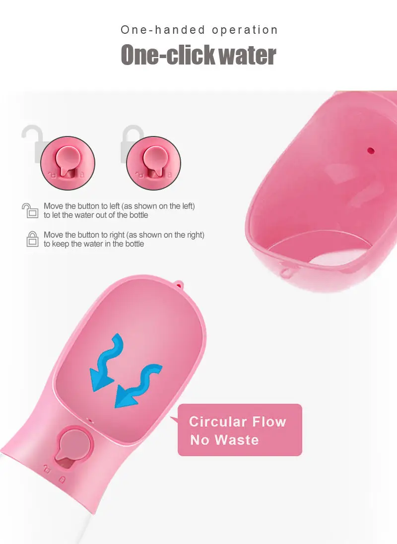 High Quality Pet Product Dog Cat Plastic Outdoor Travel Water Bottle Pet Portable Cup