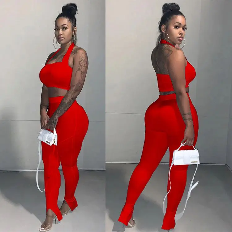 
New Arrivals High Quality Women Fashion Clothing 2021 Spring Solid Color Two Piece Set Crop Top 2 Piece Set New Arrivals High Quality Women Fashion Clothing 2021 Spring Solid Color Two Piece Set Crop Top 2 Piece Set 