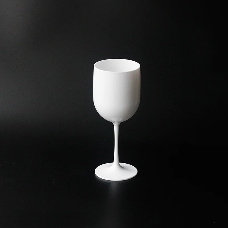 Wholesale Thickened Plastic White 16oz Colorful Wine Goblet High-stemmed Champagne Cup for Bar Party