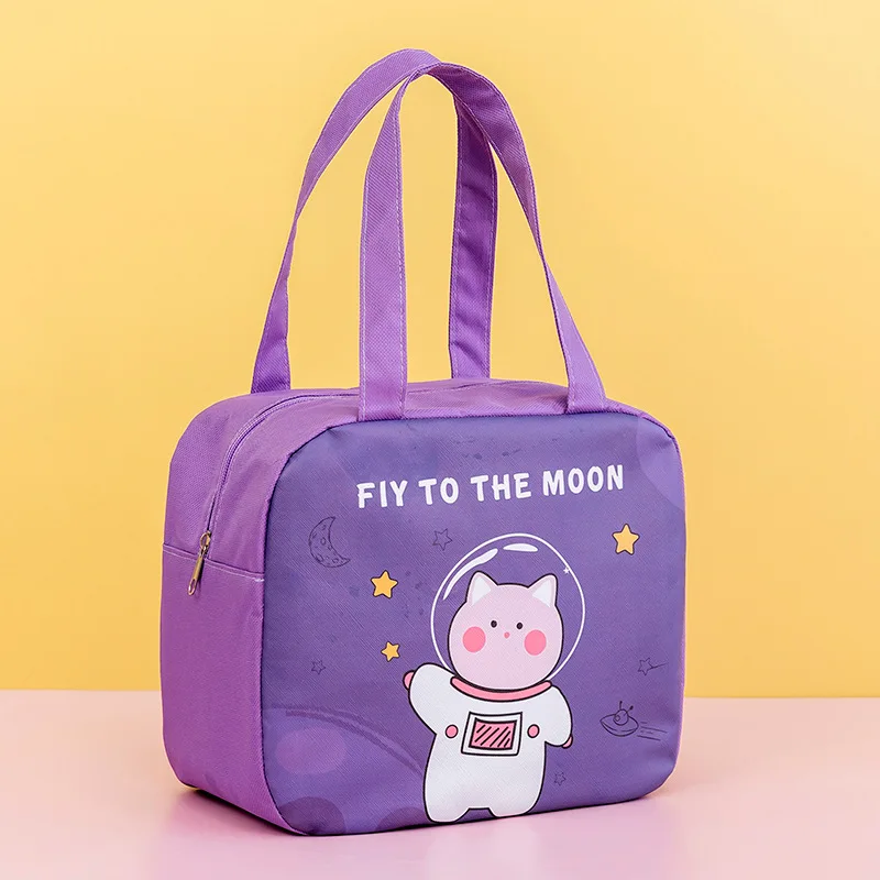 New square cartoon large capacity thermal insulation bag portable bento lunch box bag outdoor picnic food ice pack