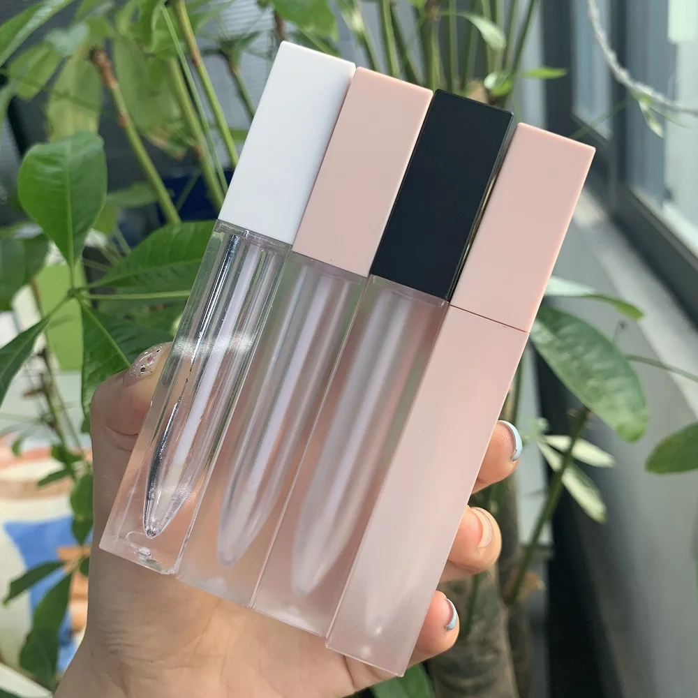 Square Clear Lipgloss Packaging Custom Cosmetic Empty Lip Gloss Tube High Quality Plastic Liquid Lipstick Container