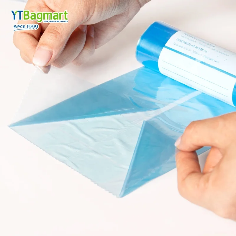 Flat Bags on Roll Hdpe Supermarket Clear Plastic Food Heat Seal Gravure Printing Accept