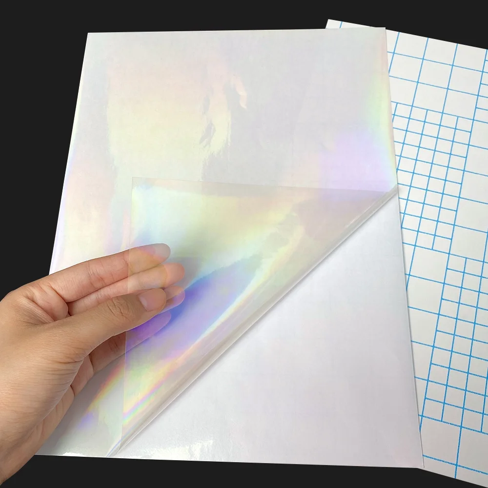 Self Adhesive Holographic Film  cat eyes Cold Lamination Film 3D Sheet Transparent Holographic Lamination Film