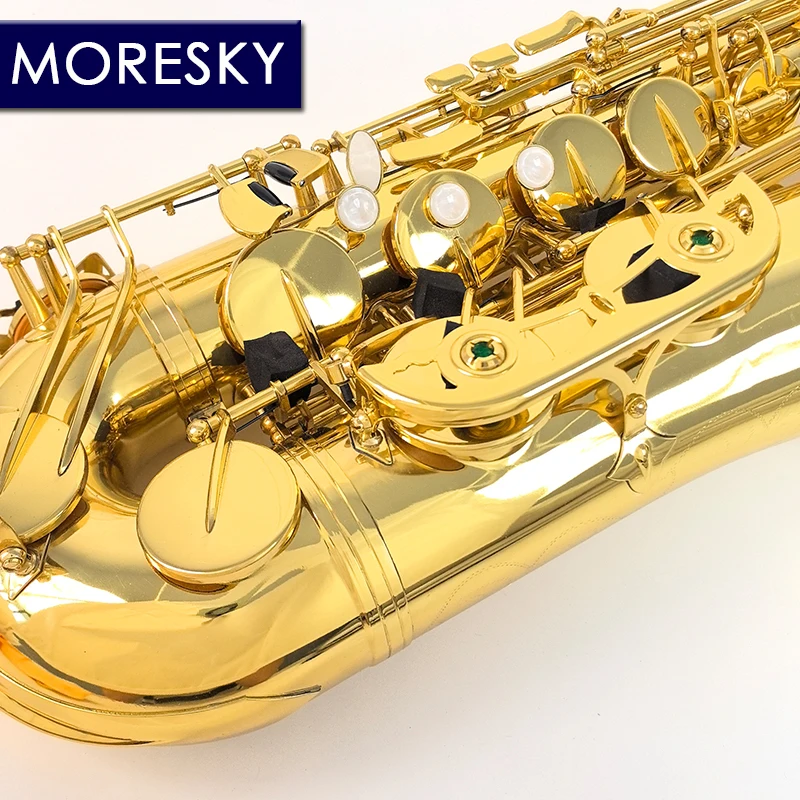 MORESKY Bb Tenor Saxophone Gold Keys With Case Music Instrument SAX