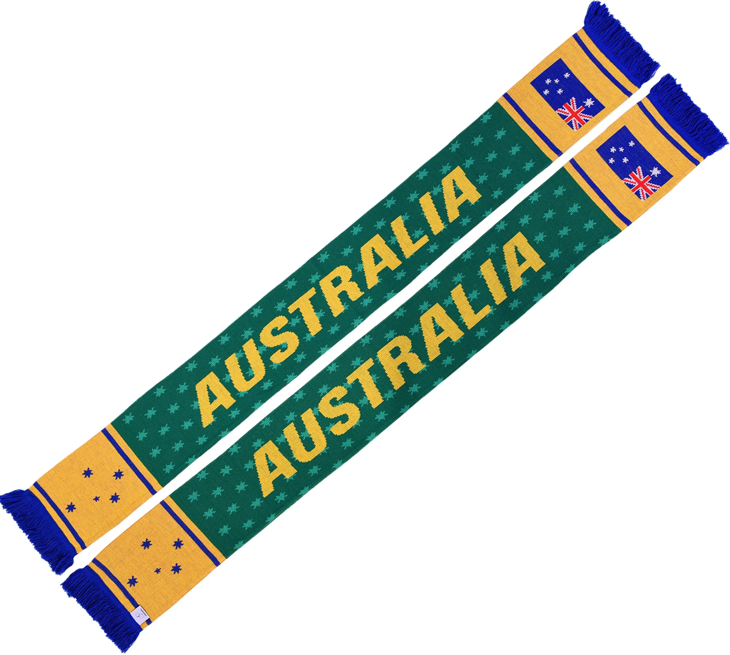 Classic Design Simplicity Football Club Team Double Side Australia Soccer Knit Scarf Winter Scarfs For Soccer Fans