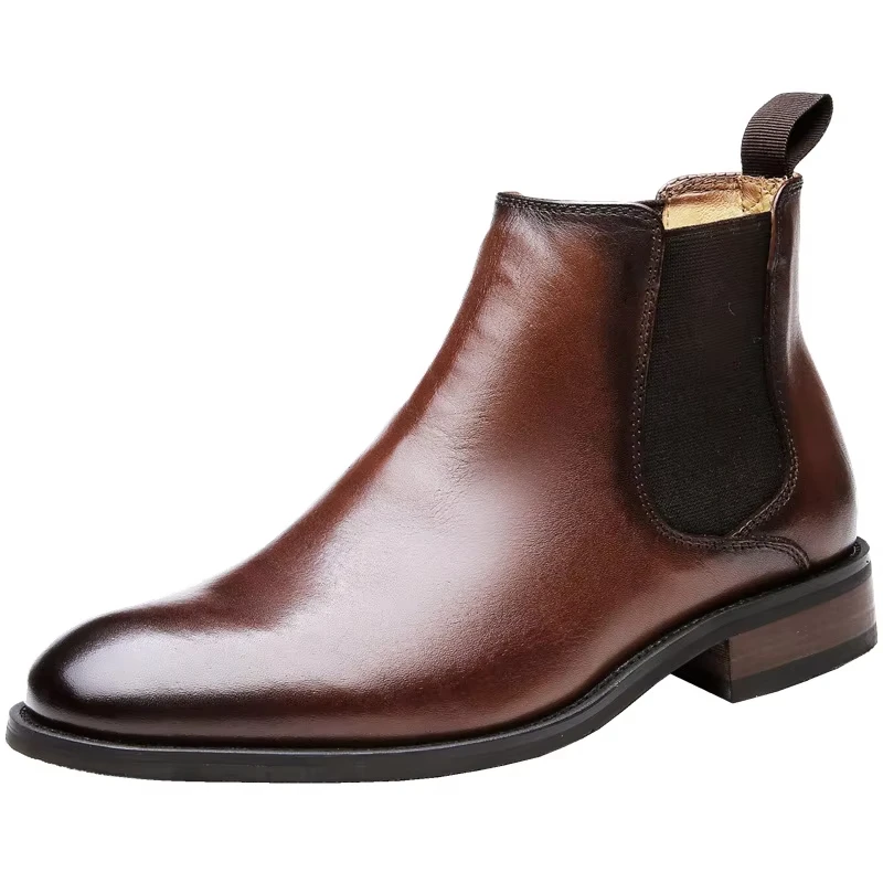 Loafer Boots Trending Popular Mens Genuine Leather Shoes Elegent Female Boys Man Slip-on Quality Chelsea Boot