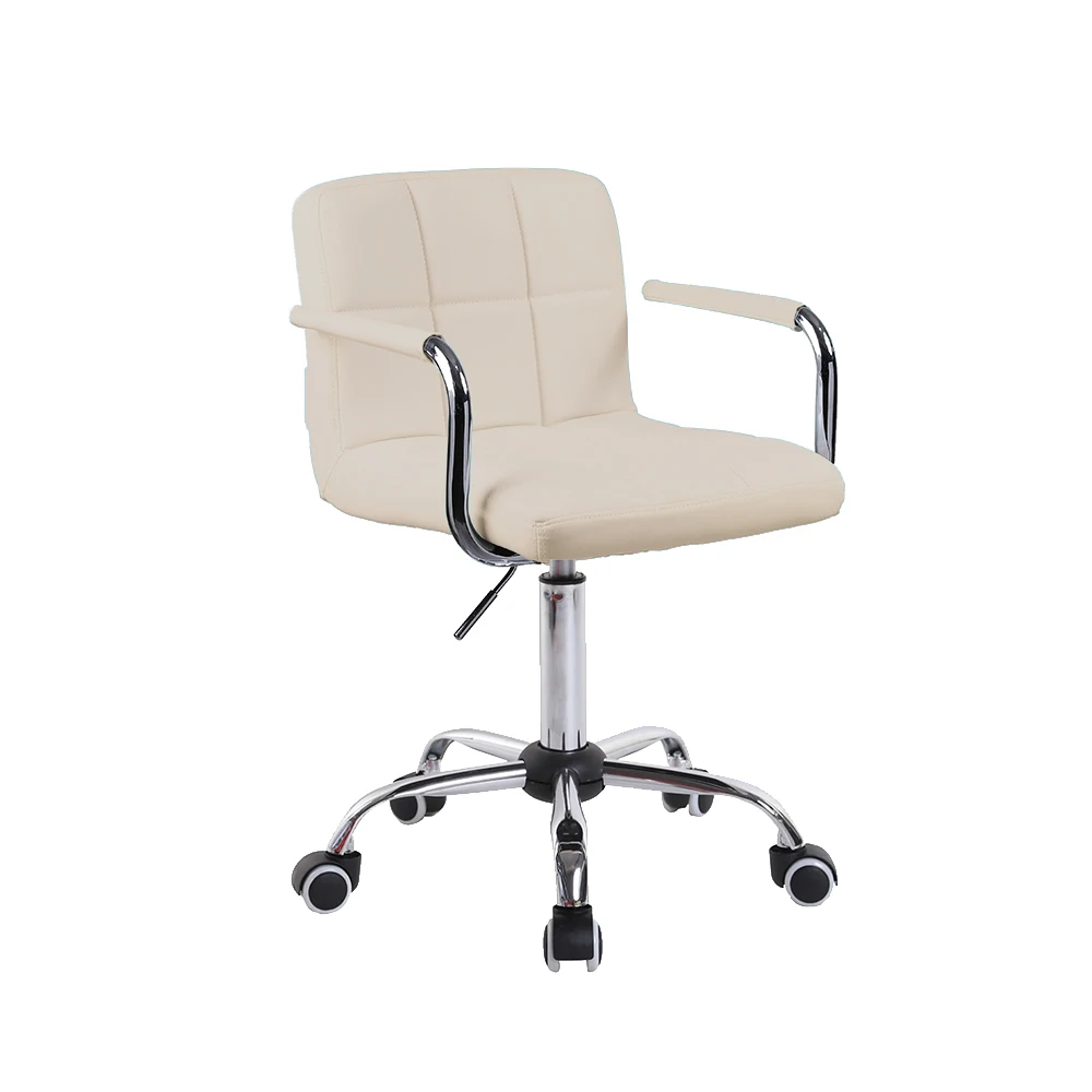 backrest armrest office chair wheel classic design lifting rotating moving simple modern office table chair bar stool