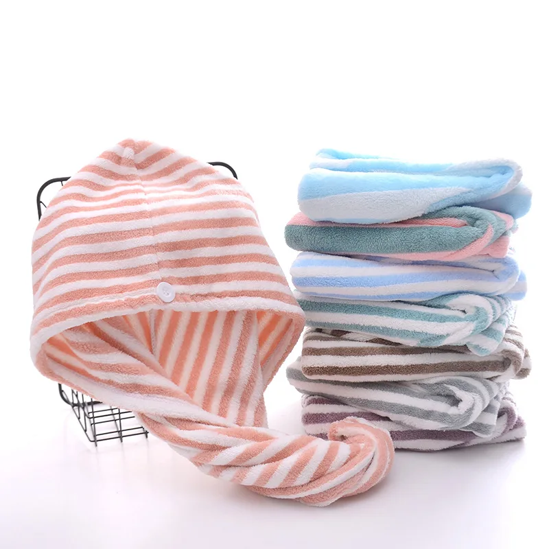Wholesale Strong water absorbent quick dry microfiber hat hair turban wrapped towel for women