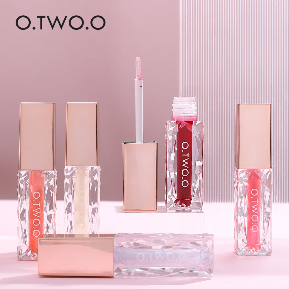 O.TWO.O 5 Colors  Light Clear Crystal Berry Lip Gloss Glitter Brighten Plump Lips Jelly Moisturize Lip Gloss OEM