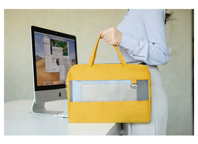 Stylish Waterproof Briefcase Multi-Compartment Women Laptop Shoulder Bag Tote Bag  