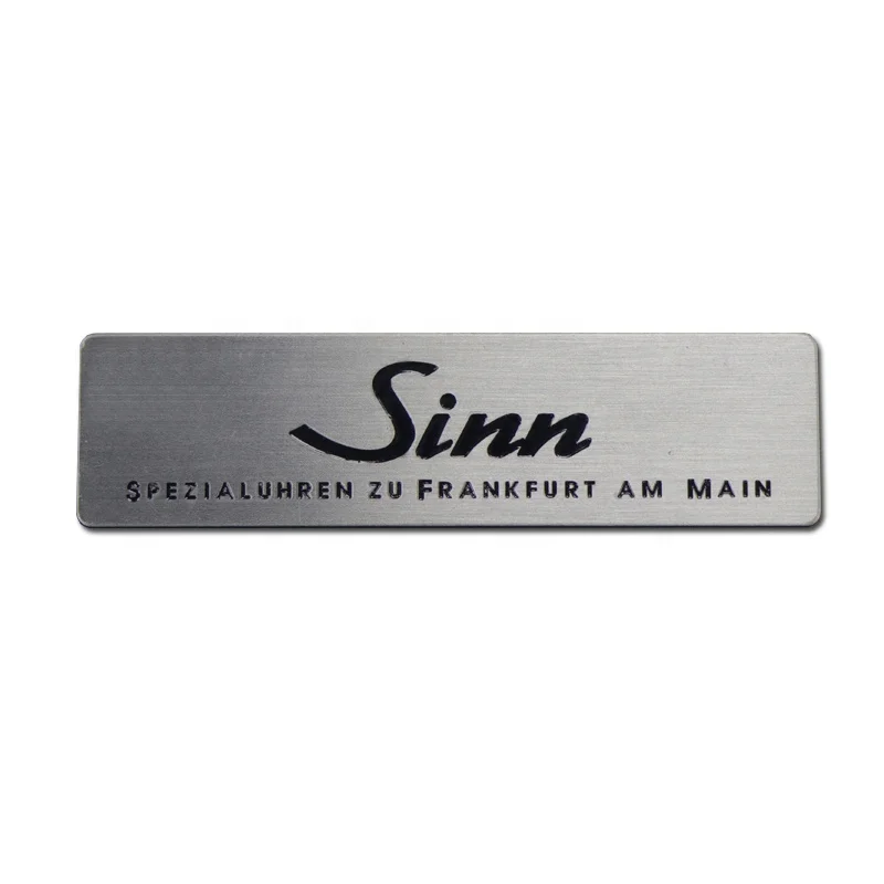 Custom Logo Metal Label Brushed Stainless Steel Etching Nameplate for Machine