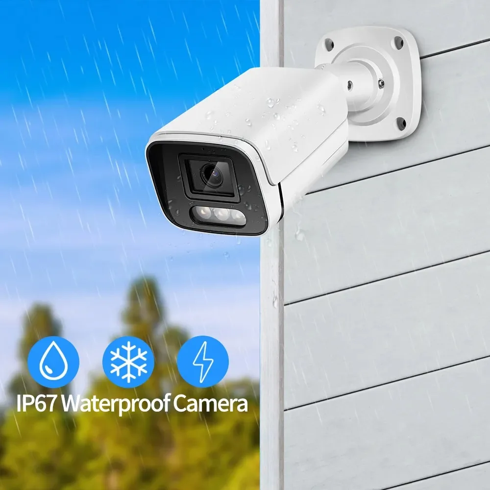8MP Full Color Turret PoE CCTV Camera Waterproof Audio ColorVu Outdoor Security4K Onvi Support  IP Network Camera
