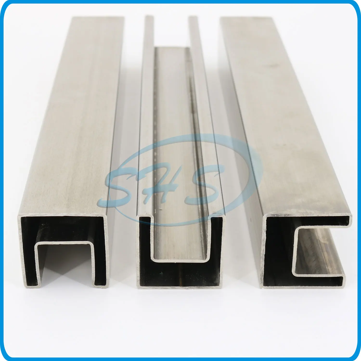 AISI304 316L stainless steel square u channel tube slot tube with mirror surface for handrail