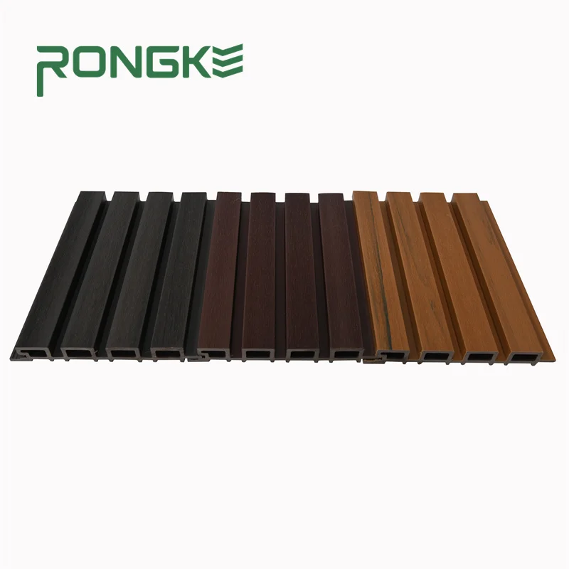 High quality waterproof Outdoor 3d Brown Wood Grainwpc wpc exterior wall panel