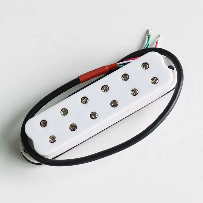 12 Pole Piece Single Guitar Pickup High Output Dual Coil Single Guitar Pickup In White Color