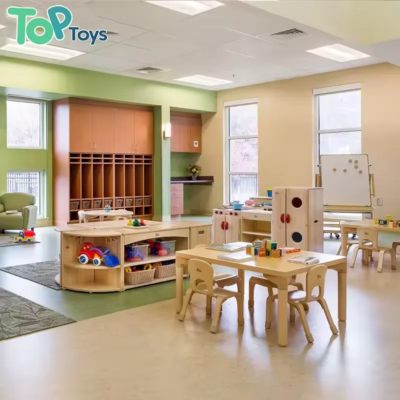 KIDS Montessori Kindergarten Children Wooden Furniture Sets Classic Table and Chairs Activity Kids Table and Chair Set