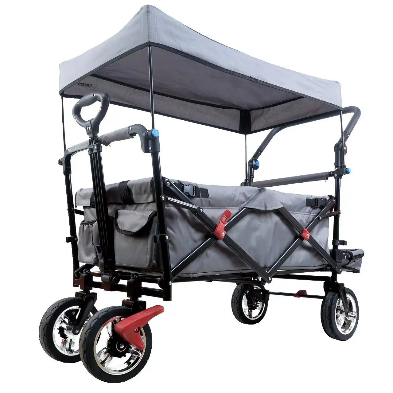 Custom Logo Outdoor Camping Trolley Cart Large Capacity Folding Wagon Cart Garden Yard Tool Toy Cart With Wheels