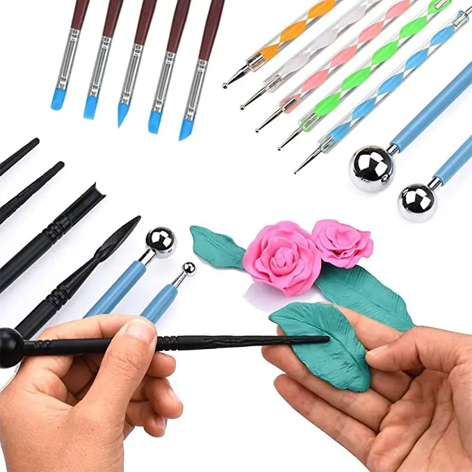 DIY 18 шт Nail Art инструменты глины набор инструментов ручной работы ремесло картина трафарет художественная керамика тиснение стилус нажмите с силой так ящик