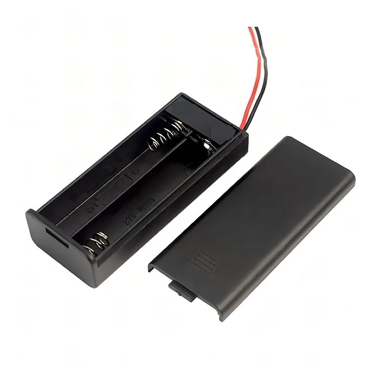 2AAA battery holder connector smt AAA 2 slots battery holder case with wire