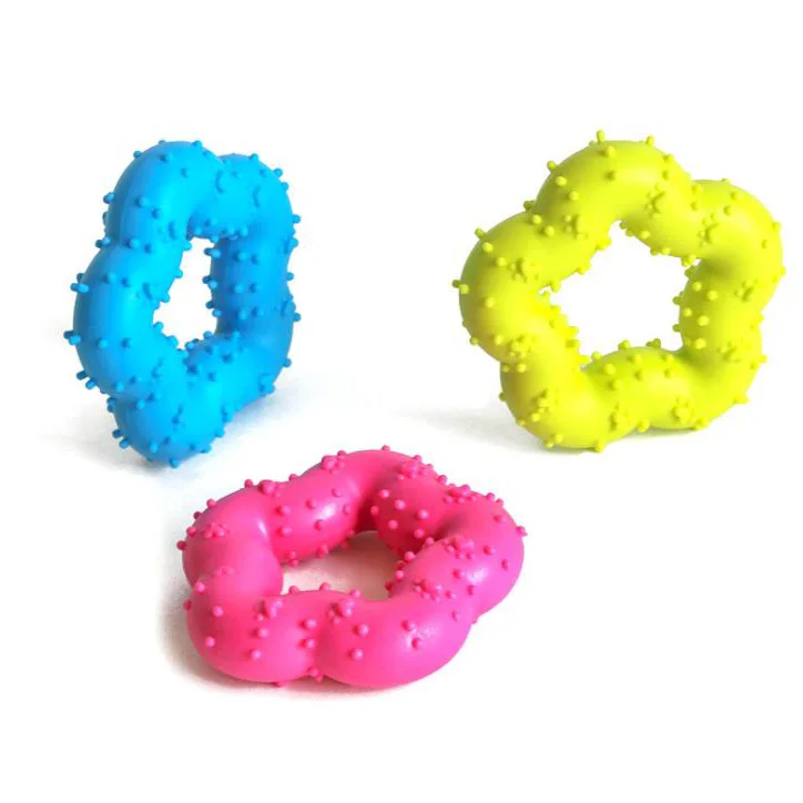 Hot Sale Dog Toy Rubber Tooth cleaning dog toy silicon five-pointed star style chewing pet
