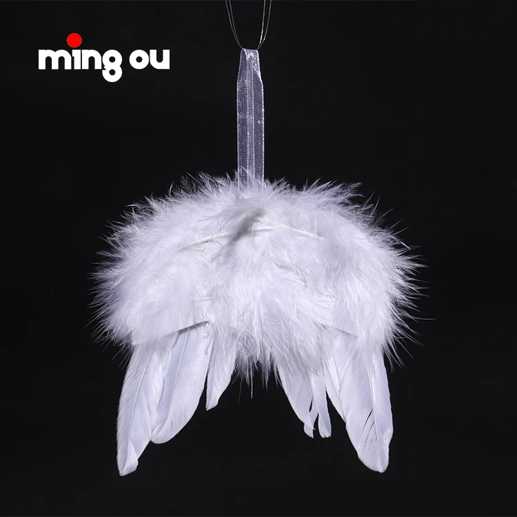 Heat Transfer Printing Xmas angel wings ornaments Sublimation feather angel wings ornaments