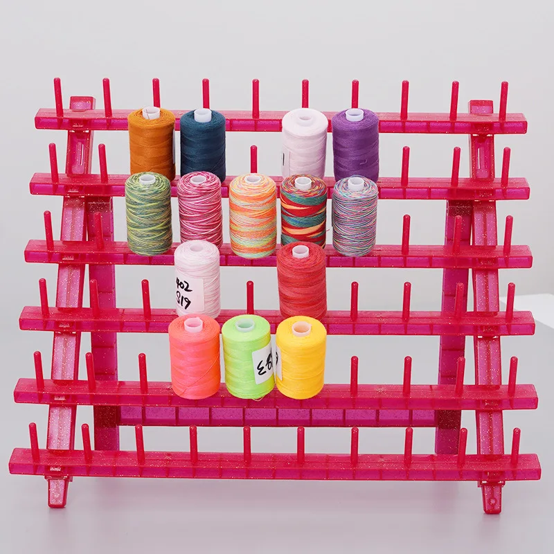 Handmade Embroidery Thread Rack High Quality Plastic Yarn Spool Organizer with Hanging Hooks for Hand Knitting and Gift