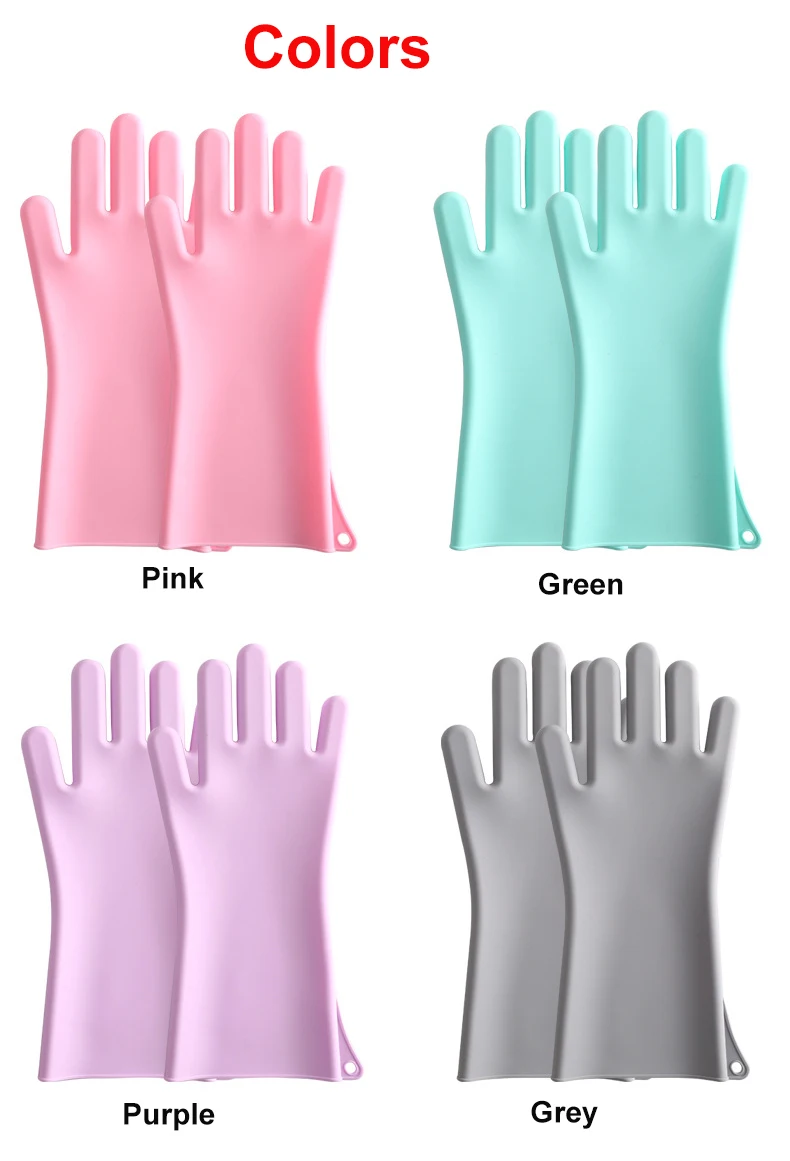 Silicone Magic Dishwashing Gloves Reusable Silicone Washer Gloves