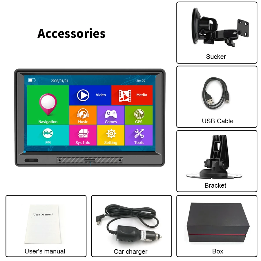 GPS Navigator 9 inch 256MB 8GB WINCE Universal GPS Navigation for with Europe and UK Maps Truck Driving Navigation