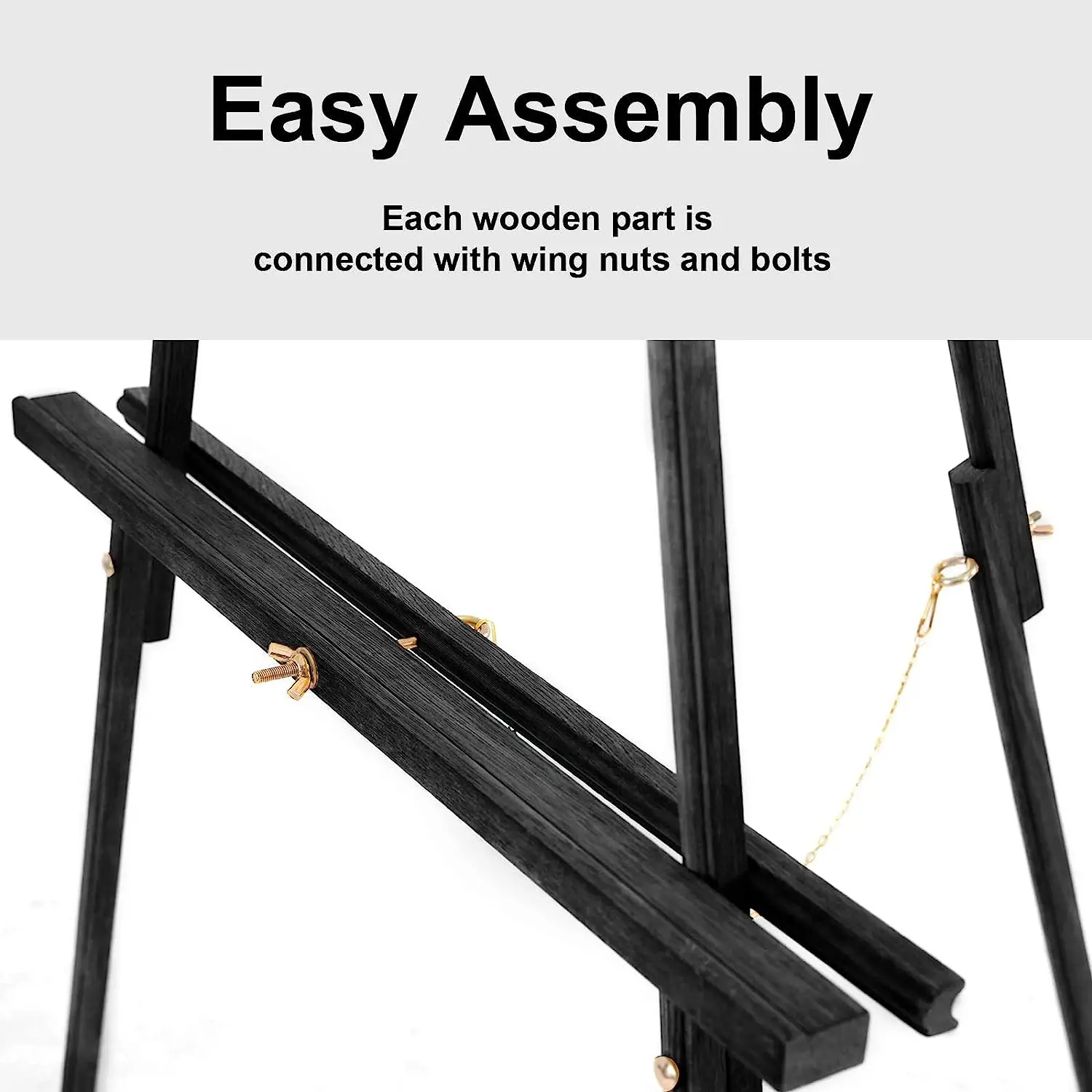 Wooden Display Easel with Adjustable Canvas Holder,A-Frame Tripod Easel Stand Floor Easel for Wedding Signs, Posters, Paintings