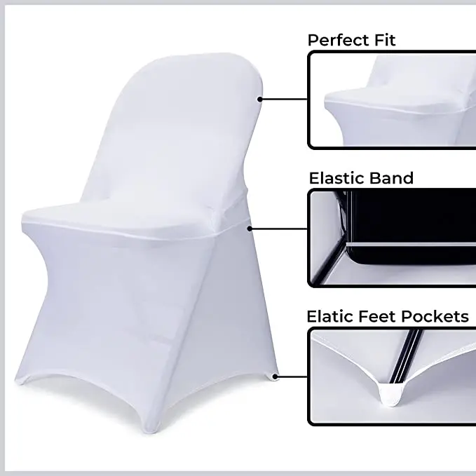 Premium quality wholesale housse de chaise de mariage Stretch Washable Fitted Spandex Folding chair covers