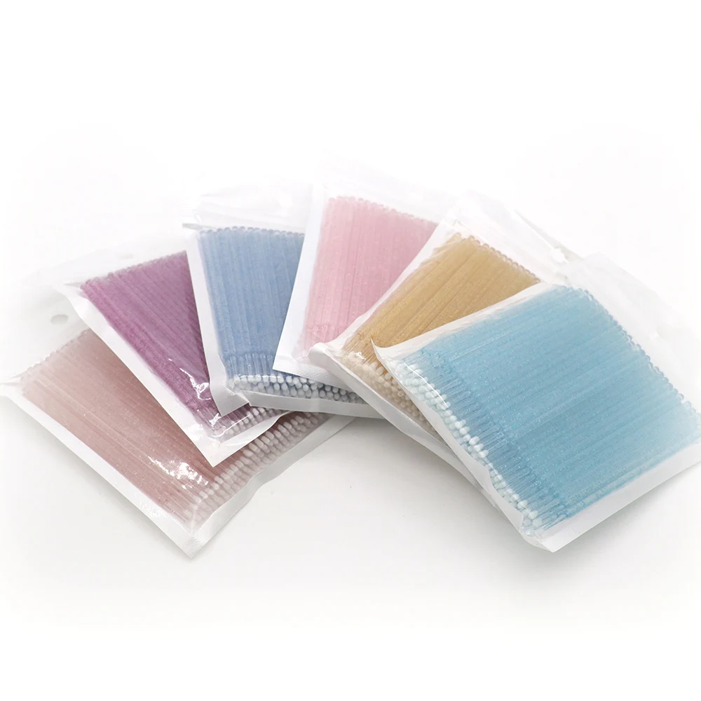 100 Pcs Crystal Micro Swabs,Micro Applicator Brush,Eye Lashes Mascara Wands For Eyelash Extension