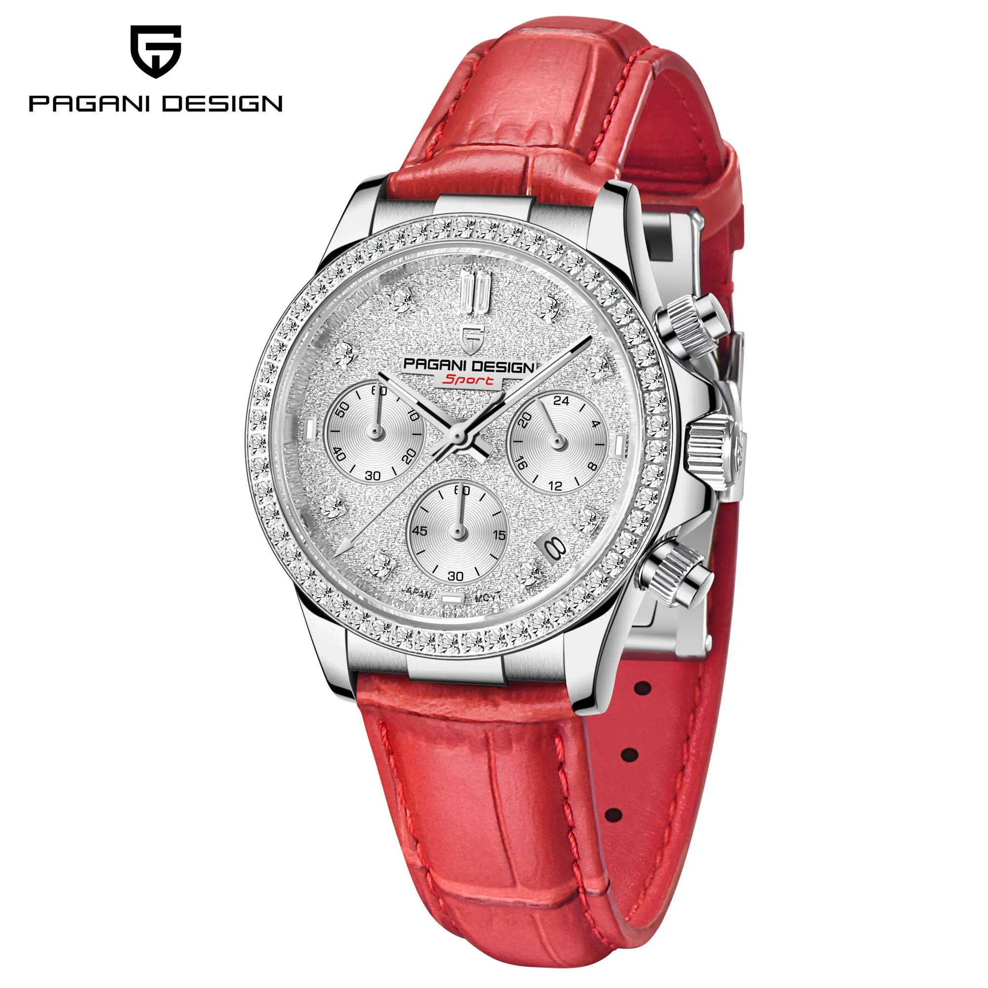 PAGANI DESIGN 1730 Sapphire Glass Womens Quartz Watches Fashion Chronograph Quartz Stainless Steel Wristwatch for Women (1600567050197)