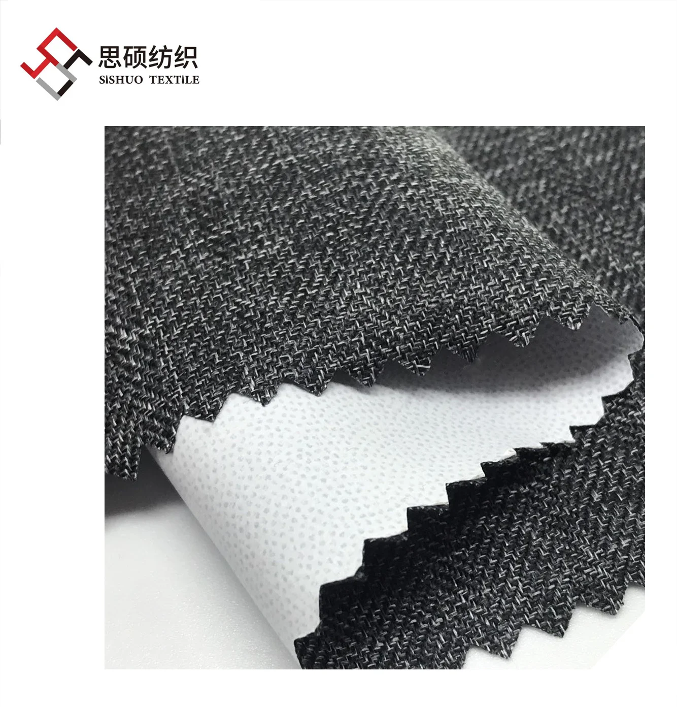 Melange Waterproof 250D Polyester Linen Like Laminated TPU Fabric for Jacket Laptop Bag Coat Jeans
