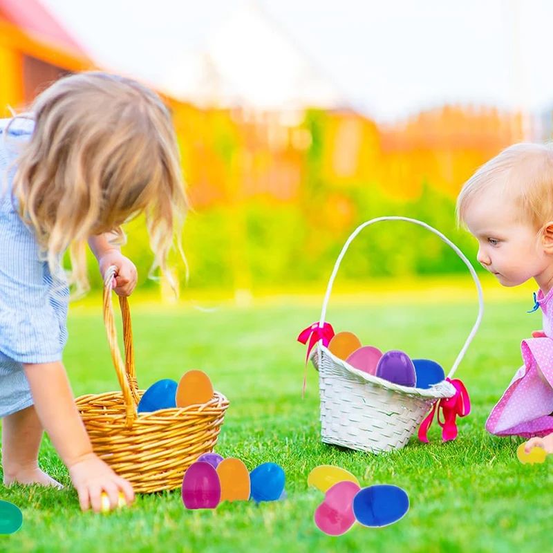 Fillable Easter Eggs with Hinge Bulk Colorful Bright Plastic Easter Eggs, Perfect for surprise Egg, Easter Hunt Assorted Colors