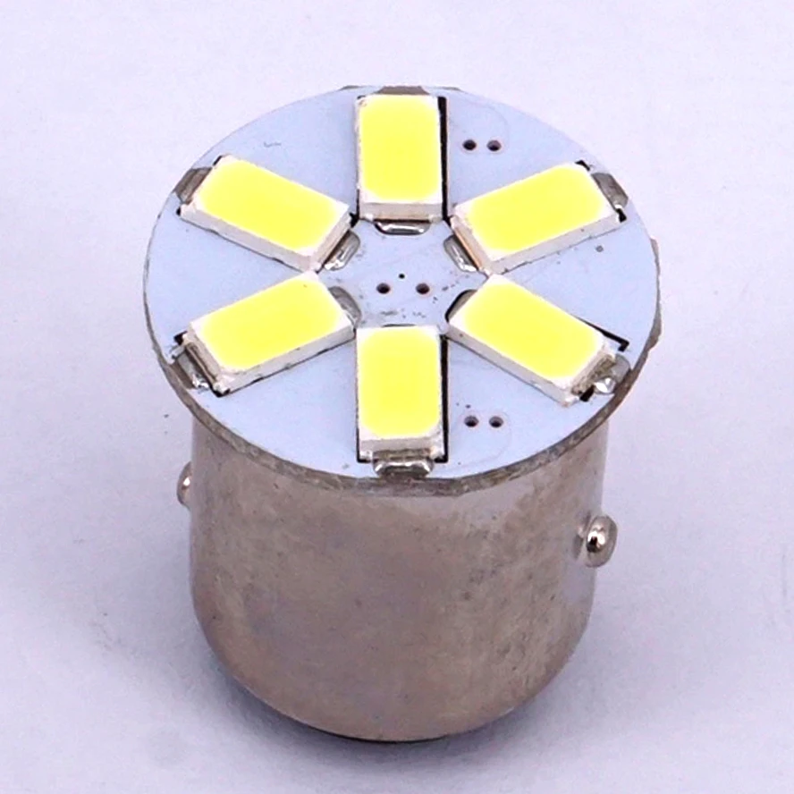 BAY15D P21/5W 6SMD 5630 5730 Auto Parts Brake Light Tail Bulb Turn Signal Blinker DC12V Car White Red 1157 Led Bulb