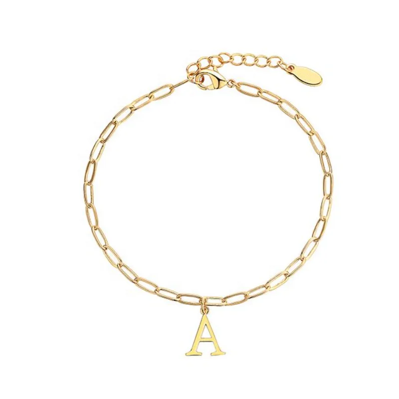 Fashion 26 Letter Paper Clip Bracelet Stainless Steel Bracelet Does Not Fade Send Friend Girlfriend Gift Jewelry