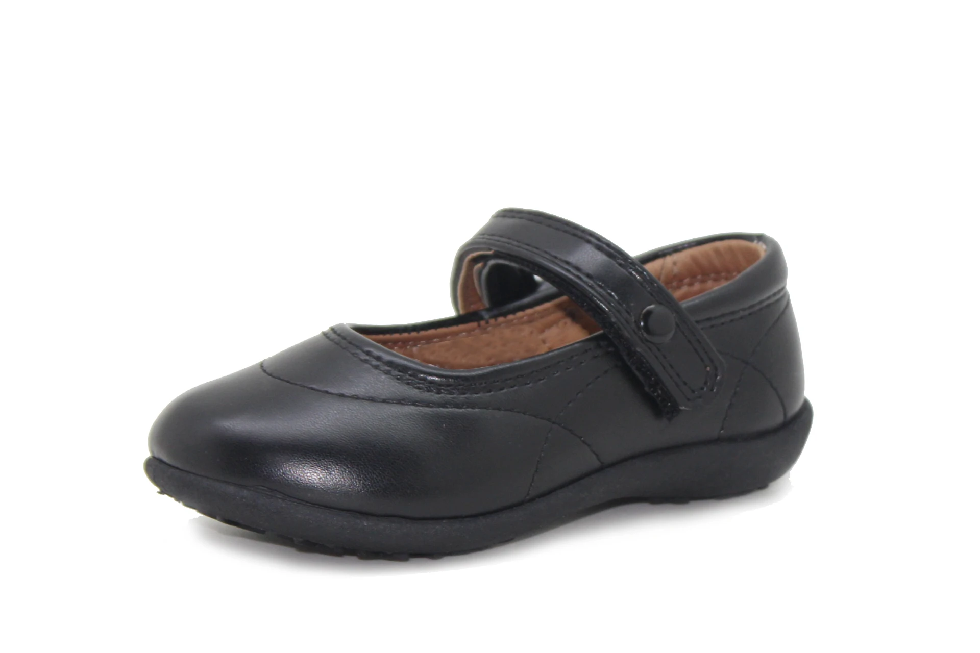 
OEM Embroidery Children Dress Shoes Kids Black Leather Back to School Shoes for Girls 