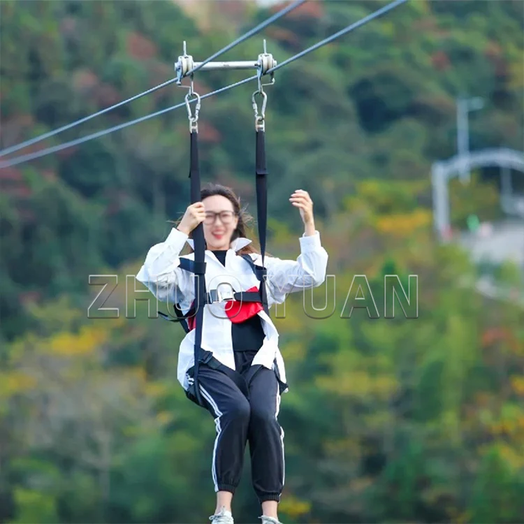 Zhuoyuan Funny Pulley Outdoor Park Zip Line Kit Amusement Park Wire Zip Line Equipment Kit For Kids And Adult