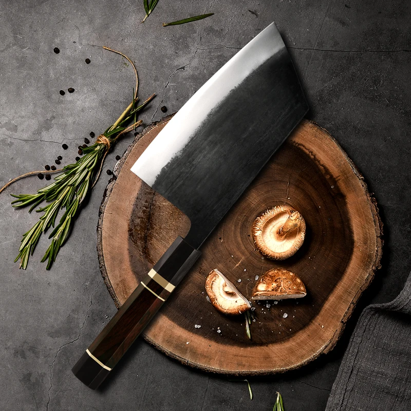 custom hand forged high carbon steel chef knife professional butcher knife with wood handle